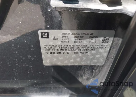 2017 Chevrolet Malibu Ls z USA, uszkodzony, nr VIN 1G1ZB5ST8HF191707